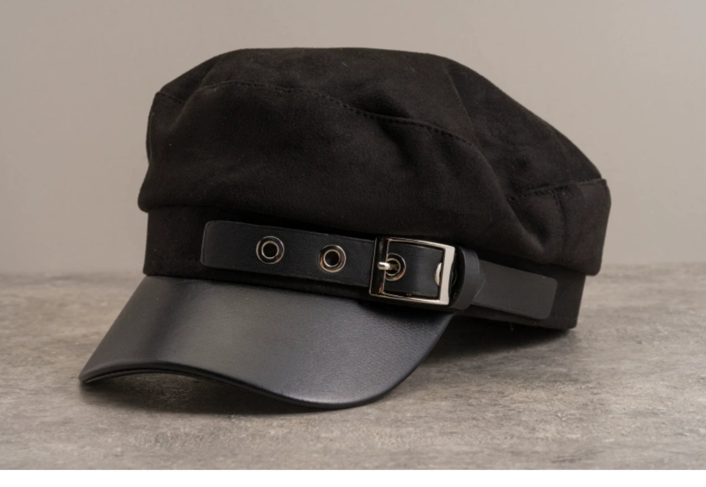 Strange Sugar - Gothic Lolita Hat Leather Buckle Lolita Newsboy Hat