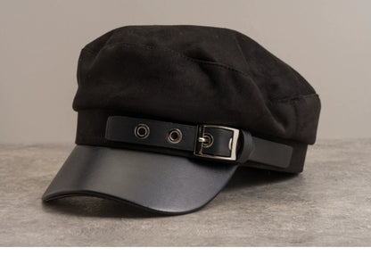 Strange Sugar - Gothic Lolita Hat Leather Buckle Lolita Newsboy Hat