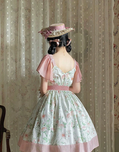 EESSILY - The Rose Dowry - Daily Cotton Lolita OP Dress V-neck Dress