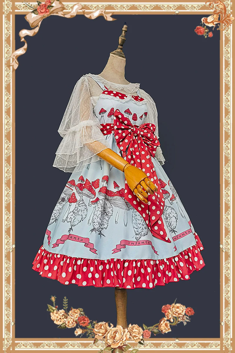 Infanta - Mushroom - Sweet Lolita JSK Dress Printing Dress Short Sleeve Shirt