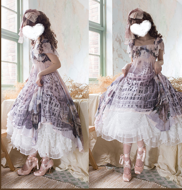 ThinkFly - Pleated Heart - Elegant Lolita Petticoat with Dotted Gauze Hem