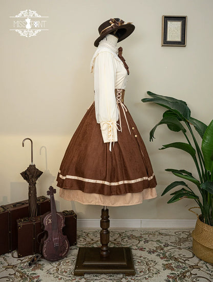 Miss Point - Golden Movement - Elegant Lolita Fishbone Skirt Customized