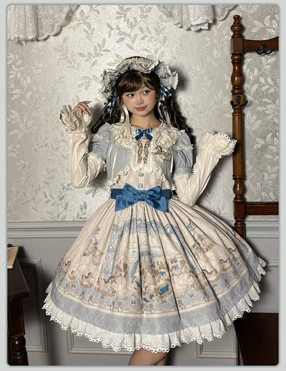 Alice Girl - Sea Salt Fairytale - Sweet Lolita Headdress Built-in Wire BNT and Bow KC