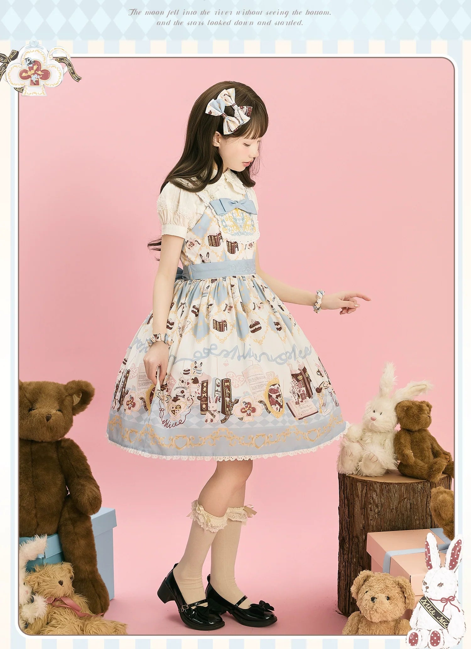 Sweet Dream Sheep - Alice Cat - Printed Kawaii Lolita Dress
