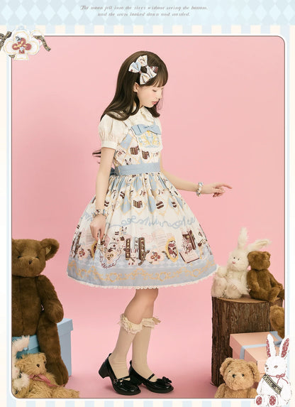 Sweet Dream Sheep - Alice Cat - Printed Kawaii Lolita Dress