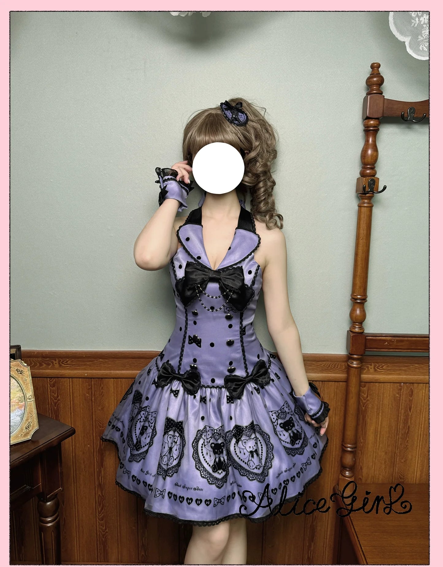 Alice Girl - Brown Sugar Bear - Printed Sweet Lolita Dress, Multiple Styles