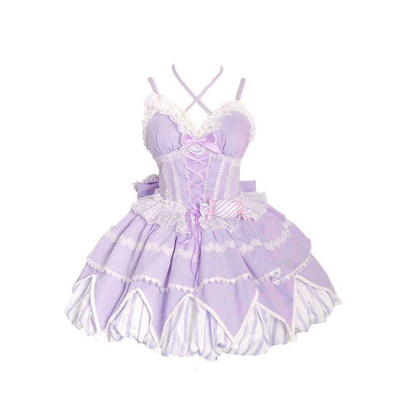 OCELOT - Sweety Gummy - Sweet Lolita JSK Dress Big Bow Flower Bud Lolita Dress