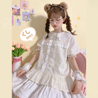MIST - Cotton Sweet Lolita Blouse, Peter Pan Collar