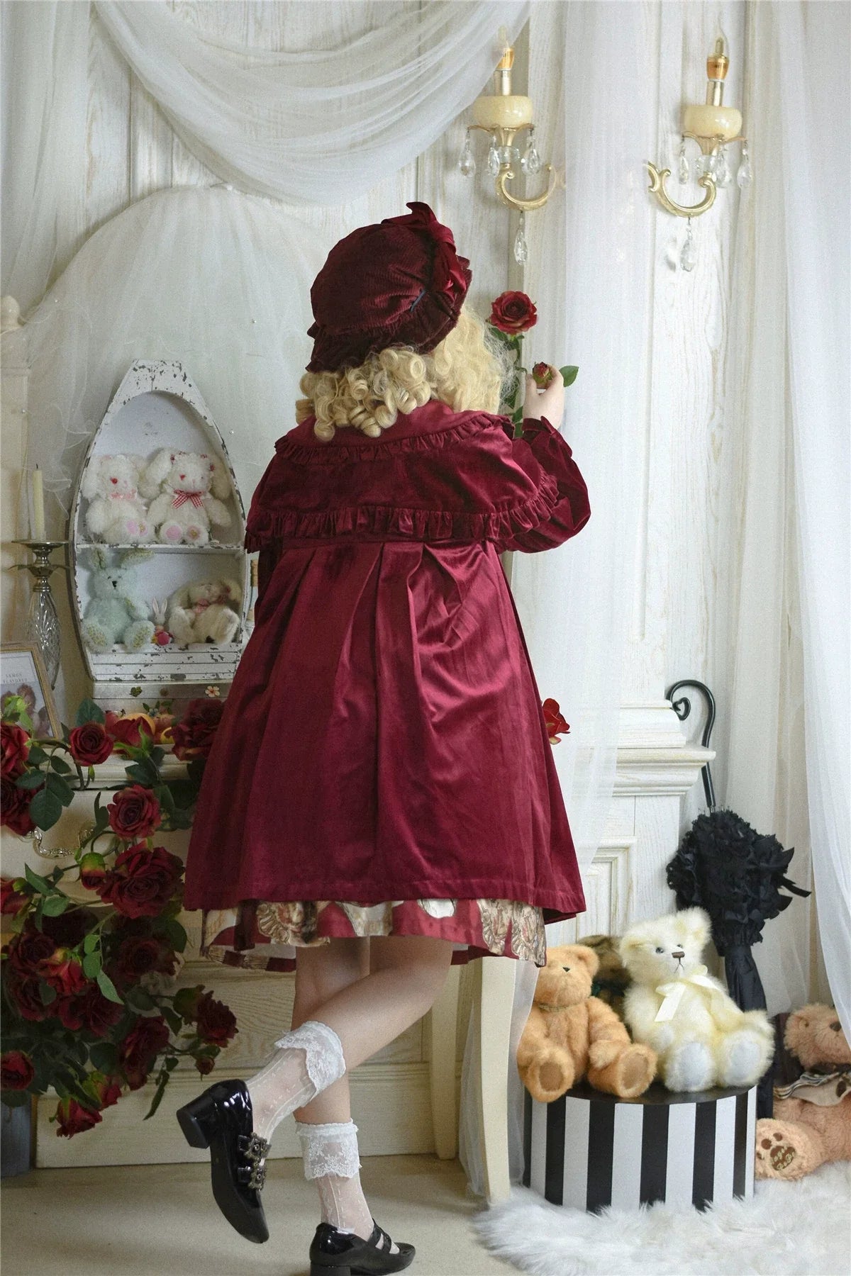 Dark Star Island - Winter Lolita Cape Velvet Antique Lolita Coat