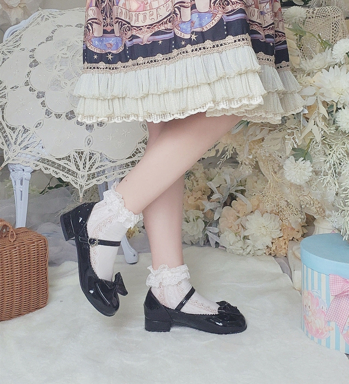Sosic - Kawaii Lolita Bow Falt Shoes