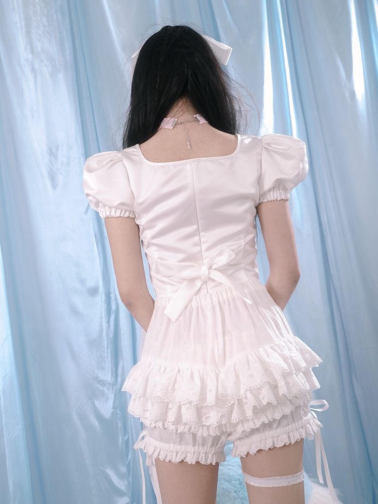 Lace ribbon ballet style shorts【s0000002168】