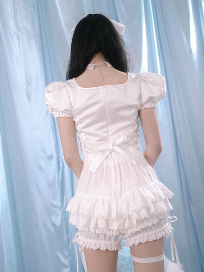 Lace ribbon ballet style shorts【s0000002168】