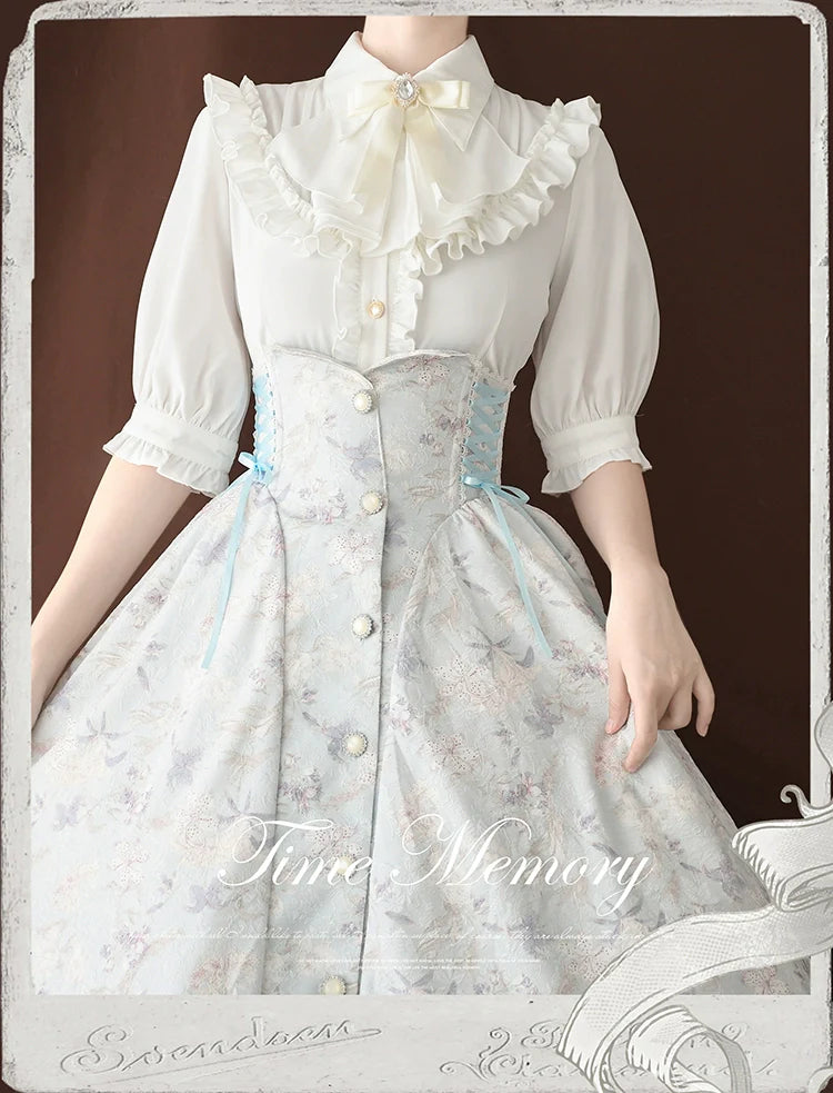 Time Memory - Earl Girl - Chiffon Classic Lolita Shirt, Mid-Length Mutton Sleeves