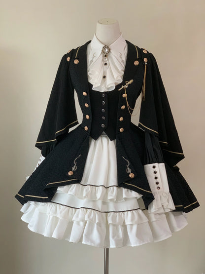 SilentMars - Law of the Fallen Moon - Retro Lolita Vest Coat Suit Knight Style Skirt