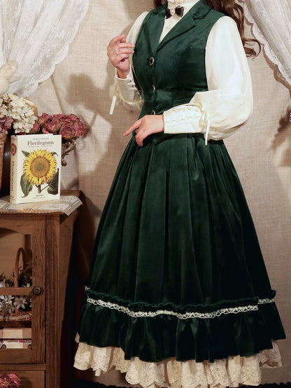 Miss Point - Rose Doll - Retro Lolita Vest Velvet Lolita Waistcoat