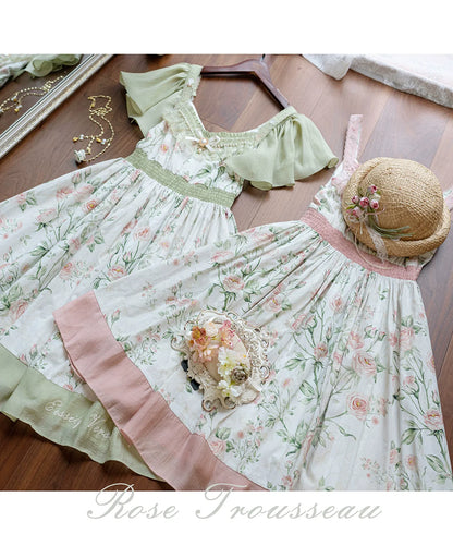 EESSILY - The Rose Dowry - Daily Cotton Lolita OP Dress V-neck Dress
