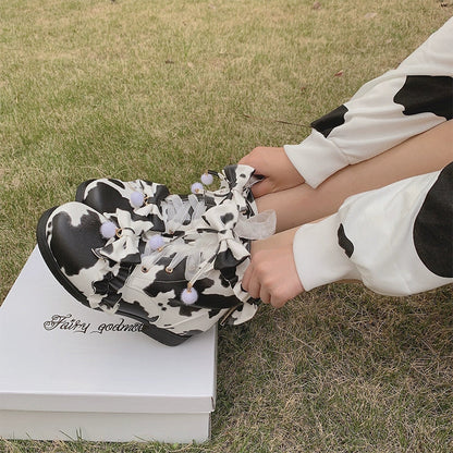 Fairy Godmother - Enthusiastic Ideation - Elegant Lolita Shoes Fleeced Short Martin Boots