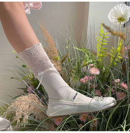 WAGUIR - Sweet Lolita Accessory Patchwork Lace Pile Socks