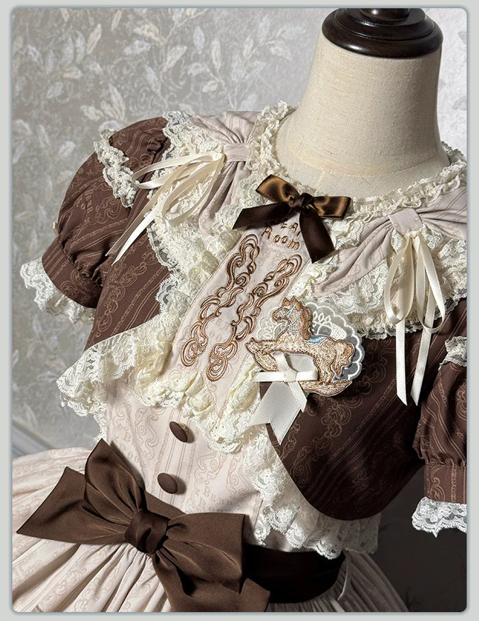 Alice Girl - Sea Salt Fairytale - Sweet Doll-like Lolita OP Animal Printed Lolita Dress