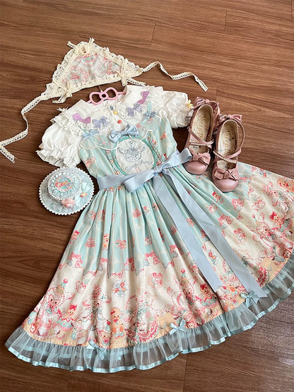 NanShengGe - Sheep Party - Sweet Lolita Jumper Dress Print SK