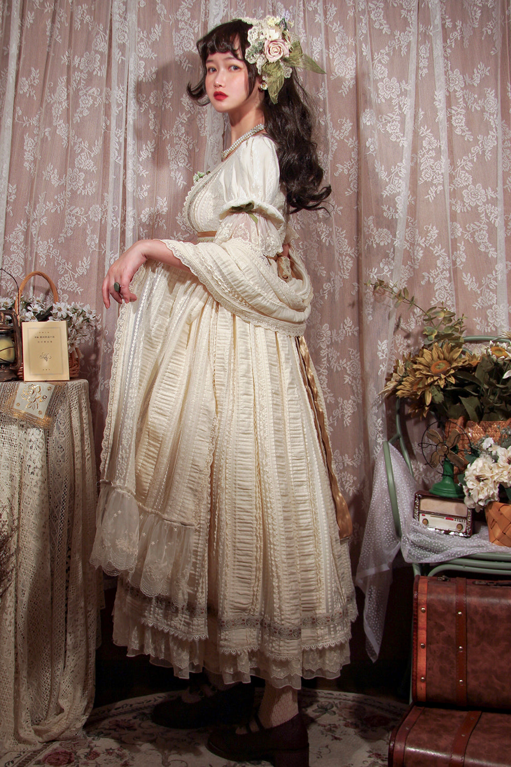 Miss Point - The Sally Gardens - Elegant Lolita Lotus Sleeves OP Dress