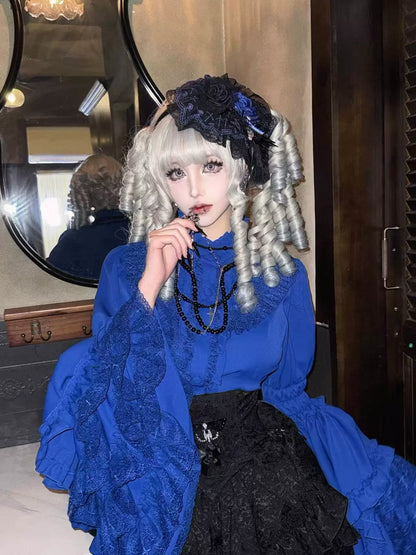 Twilight Zone - Gothic Lolita Blouse, Lace Hime-sleeve