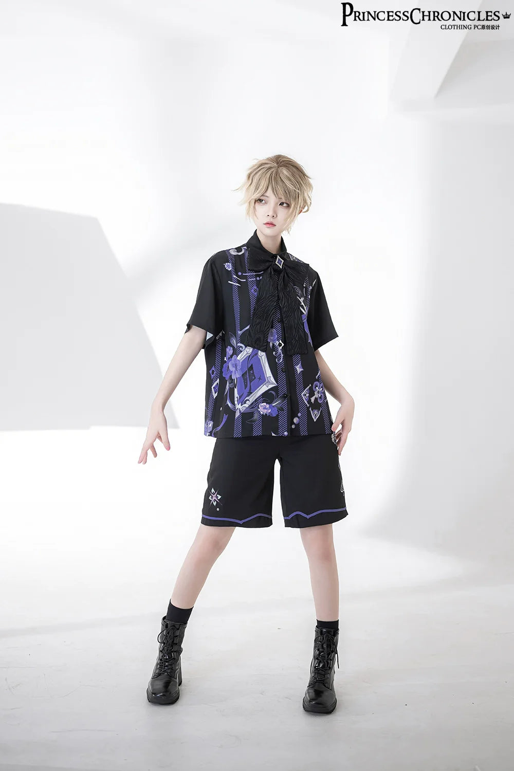 Princess Chronicles - Summer Ouji Lolita Print Loose Shirt Outfit