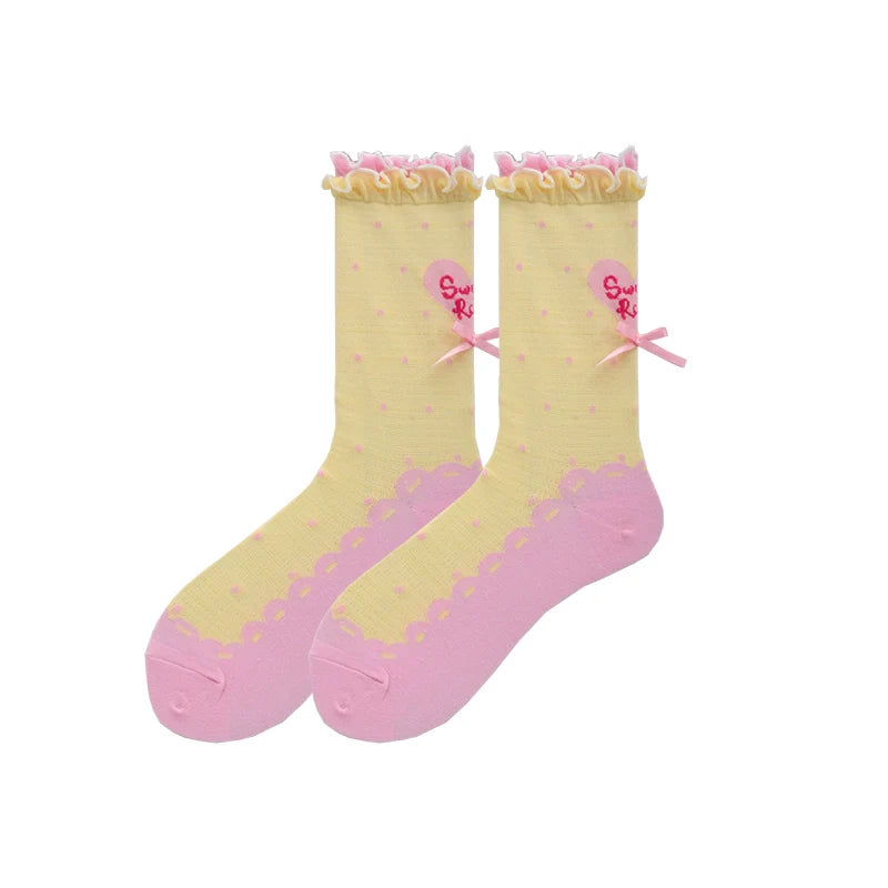 Roji Roji - Sweet Lolita Socks Cute Lolita Short Socks With Polka Dot