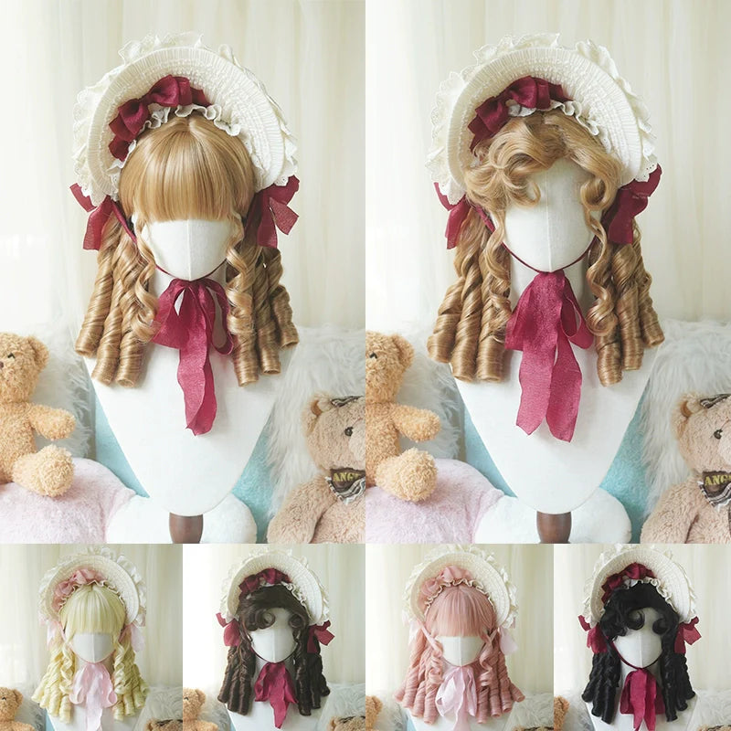 Imperial Tea - Retro Lolita Wig Short Roman Curl Hairpiece