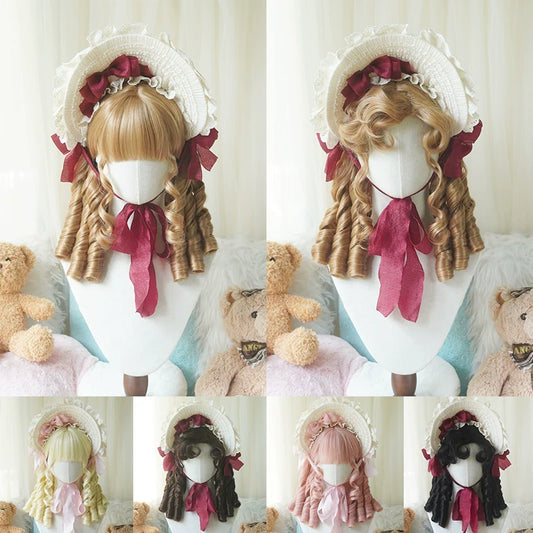 Imperial Tea - Retro Lolita Wig Short Roman Curl Hairpiece