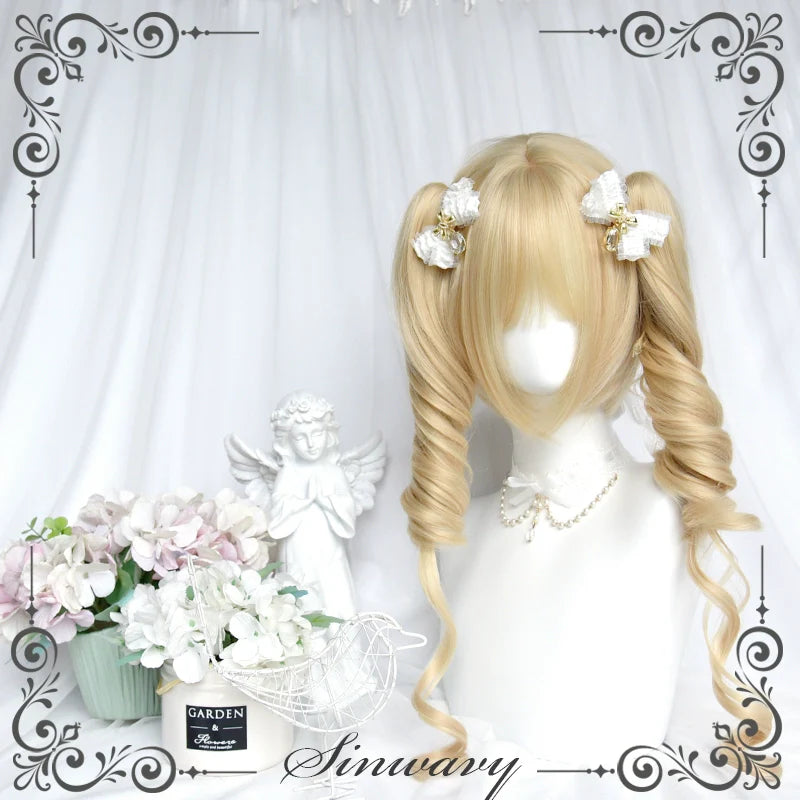 Sinwavy - Kawaii Lolita Wig Blonde Double Ponytail Wig