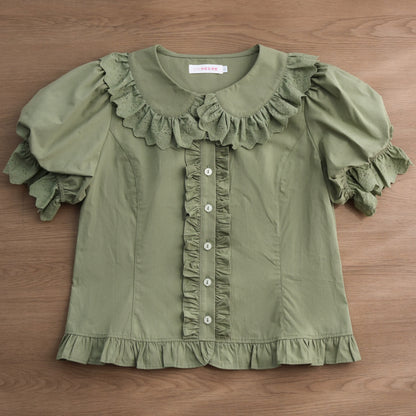 MIST - Cotton Kawaii Lolita Blouse, Short Sleeve