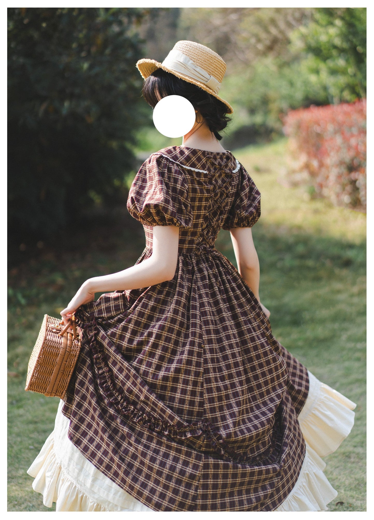 Forest Wardrobe - Forest Picnic - Classic Lolita OP Dress with Off-Shoulder and Lifting Hem