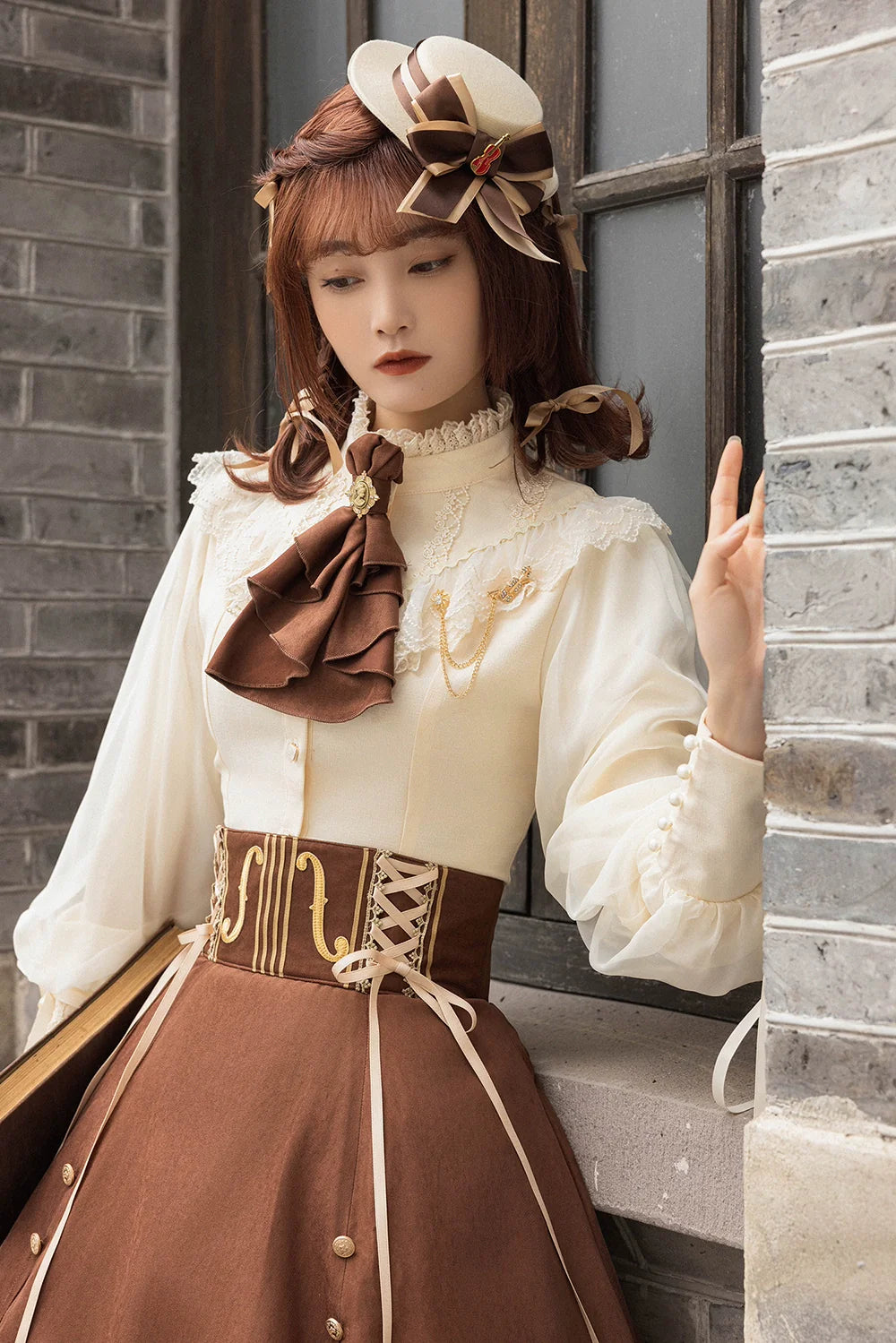 Miss Point - Golden Movement - Elegant Lolita Fishbone Skirt Customized