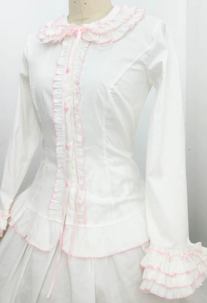 Sweet Angel - Cotton Sweet Lolita Shirt, Flared Cuffs