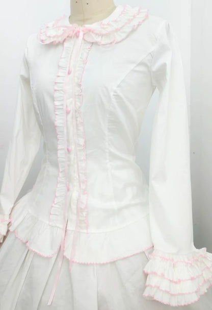 Sweet Angel - Cotton Sweet Lolita Shirt, Flared Cuffs
