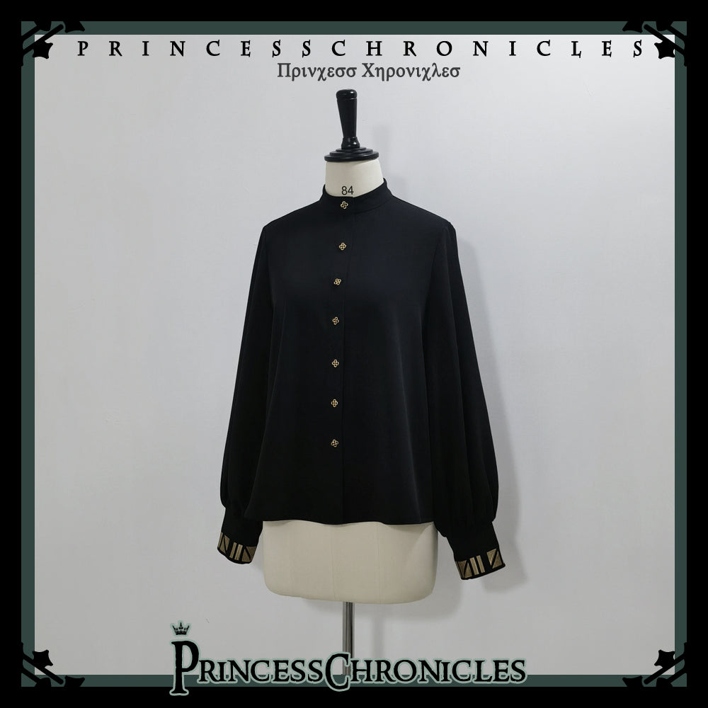 Princess Chronicles - Black Cat - Ouji Lolita Shirt Vintage Blouse