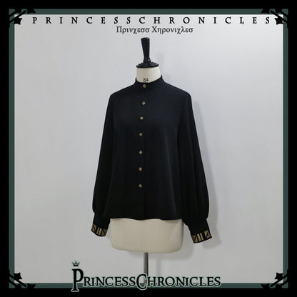 Princess Chronicles - Black Cat - Ouji Lolita Shirt Vintage Blouse
