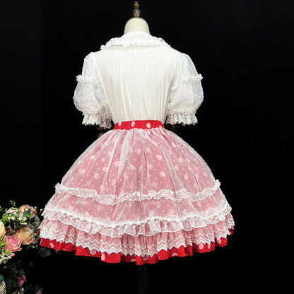 DMFS Lolita - Lollipop - Sweet Lolita Shirt with Double-Layered Puff Sleeves