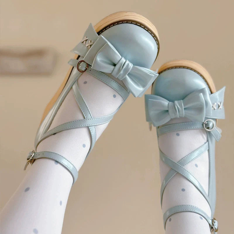 SeeYou - Sweet Cake - Sweet Lolita Platform Shoes Wood Grain