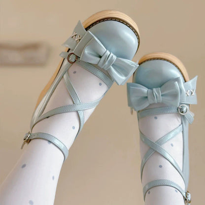 SeeYou - Sweet Cake - Sweet Lolita Platform Shoes Wood Grain