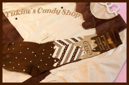 Yukines Box - Kawaii Lolita Chocolate Color Cotton Socks