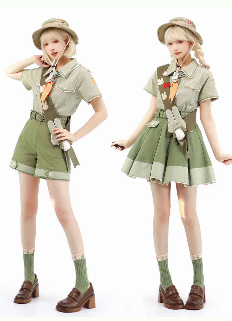 Piggy Bun - Bunny Trip - Ouji Lolita Green Cute Suits