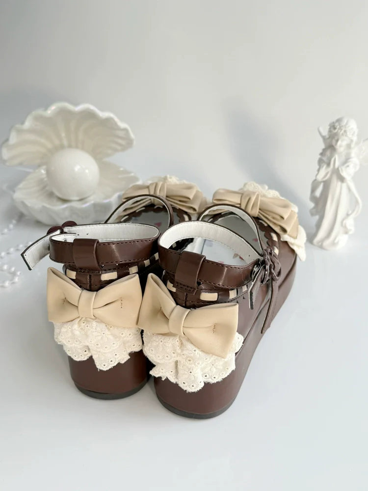 Jiujiu Lolita - Milky Puff - Sweet Lolita Heels Shoes, Round Toe With Petite Wedge