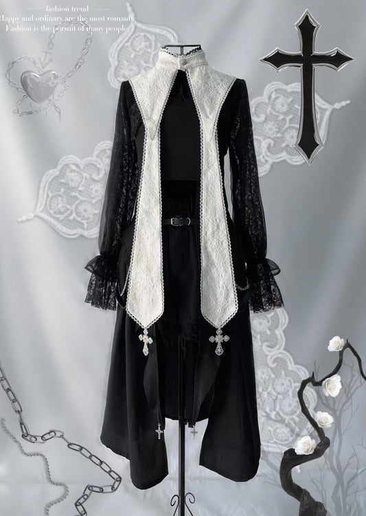 Your Highness - Nun Lolita Gothic OP Dress Full Set
