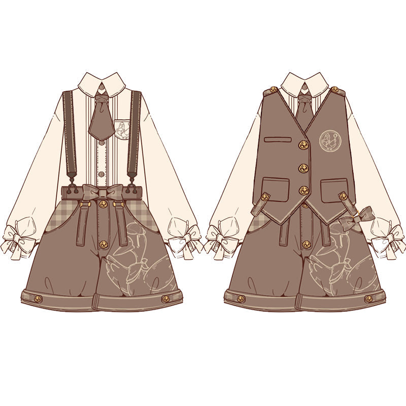 Piggy Bun - Famous Detective Goose - Ouji Lolita Shorts Set, Pockets