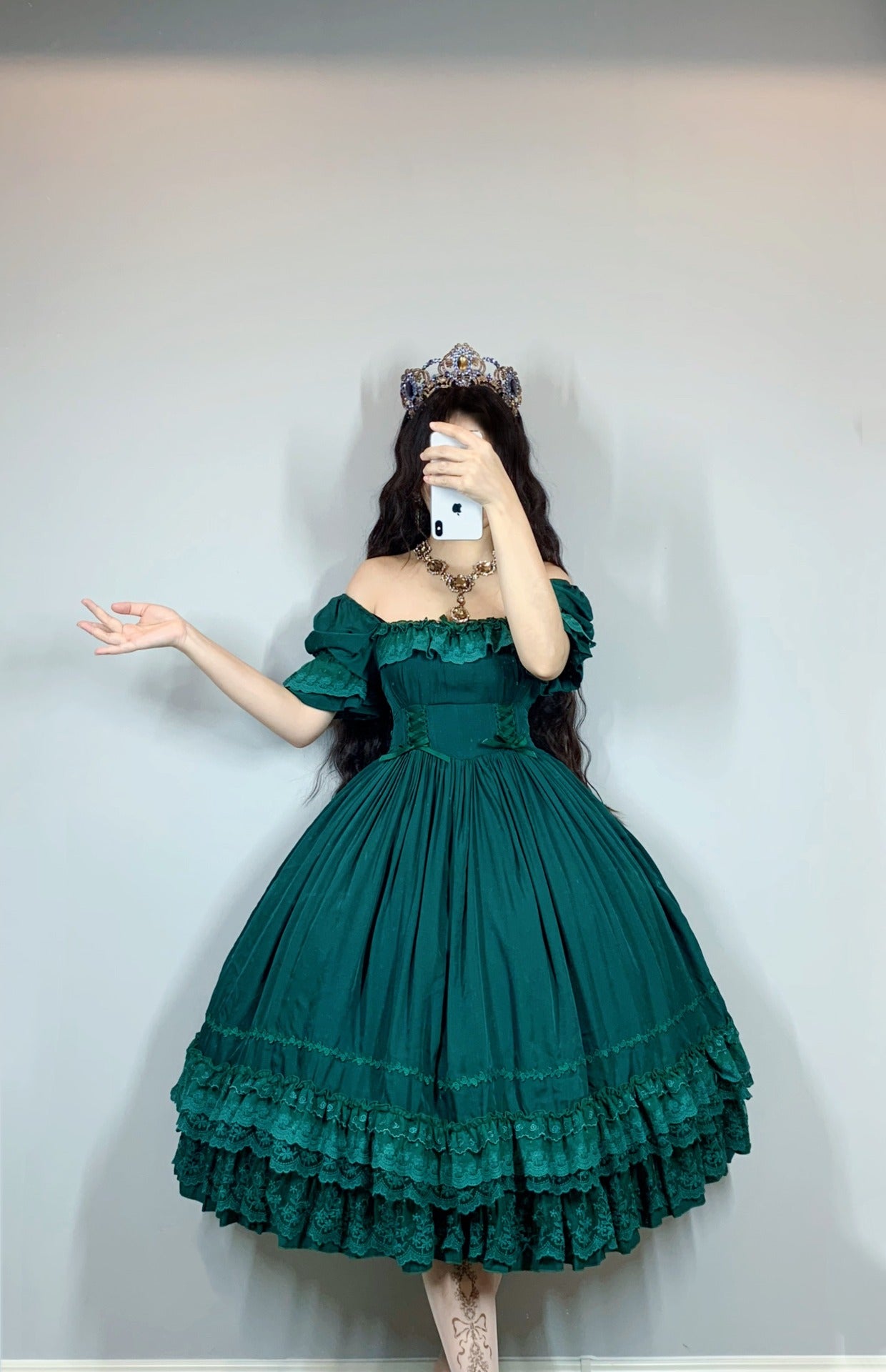 Sweet Wood - Nyx's Kiss - Plus Size Classic Lolita Short-sleeved OP Dress