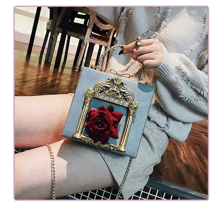 Prime Sister - Gothic Lolita Retro Bag Baroque Square Crossbody Bag