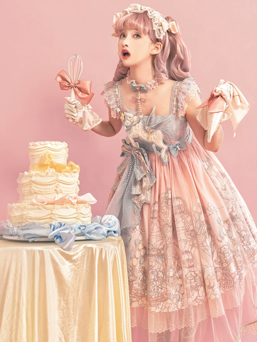 Designer Gift - CloudPlay - Sweet Lolita JSK Dress, Carousel Print