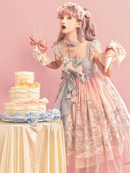 Designer Gift - CloudPlay - Sweet Lolita JSK Dress, Carousel Print